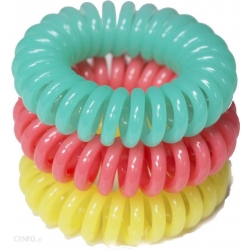 RONNEY S23 MAT funny ring bubble - Profesjonalne gumki do włosów 3 sztuki 3,5 cm -miętowy, łososiowy, żóły